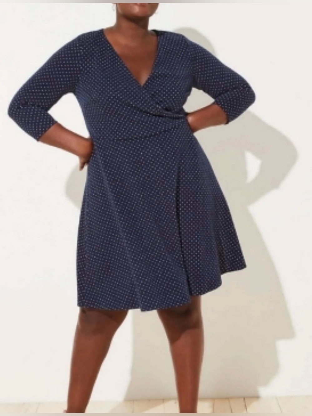 Navy Loft Plus Polka Dot Fit & Flare Dress Sz 18 Retro Pin Up Coquette NWT